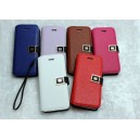 Dise&ntilde;o lujoso Cartera de cuero Tarjeta Flip Wristlet Carcasa cubierta para iPhone 5G