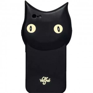Gato Negro super lindo caso de tel&eacute;fono de silicona para iphone6/6 plus